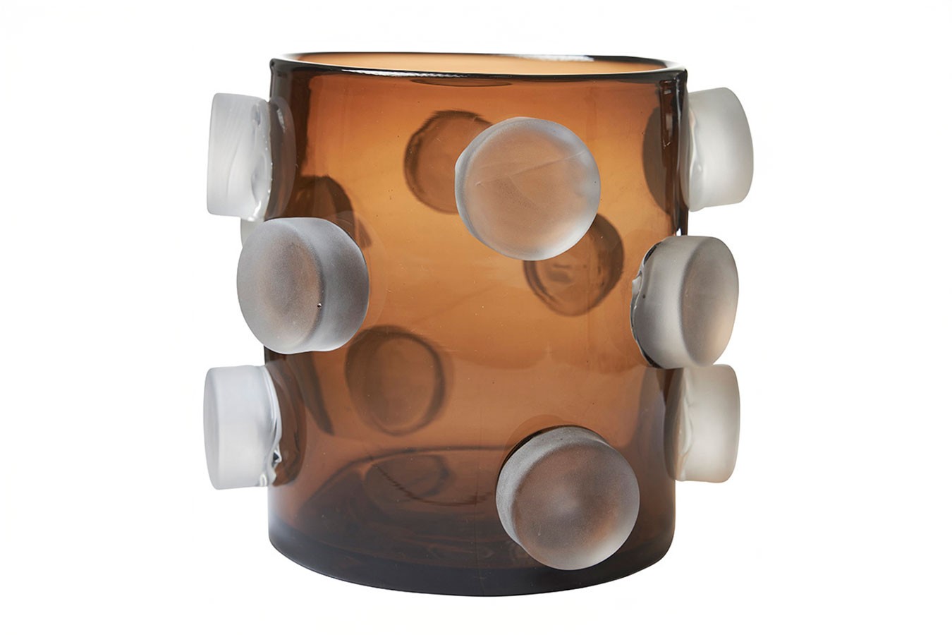 Glasvase Star braun weiß gross