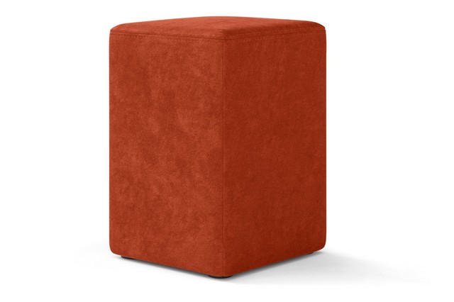 Sitzhocker Samt orange
