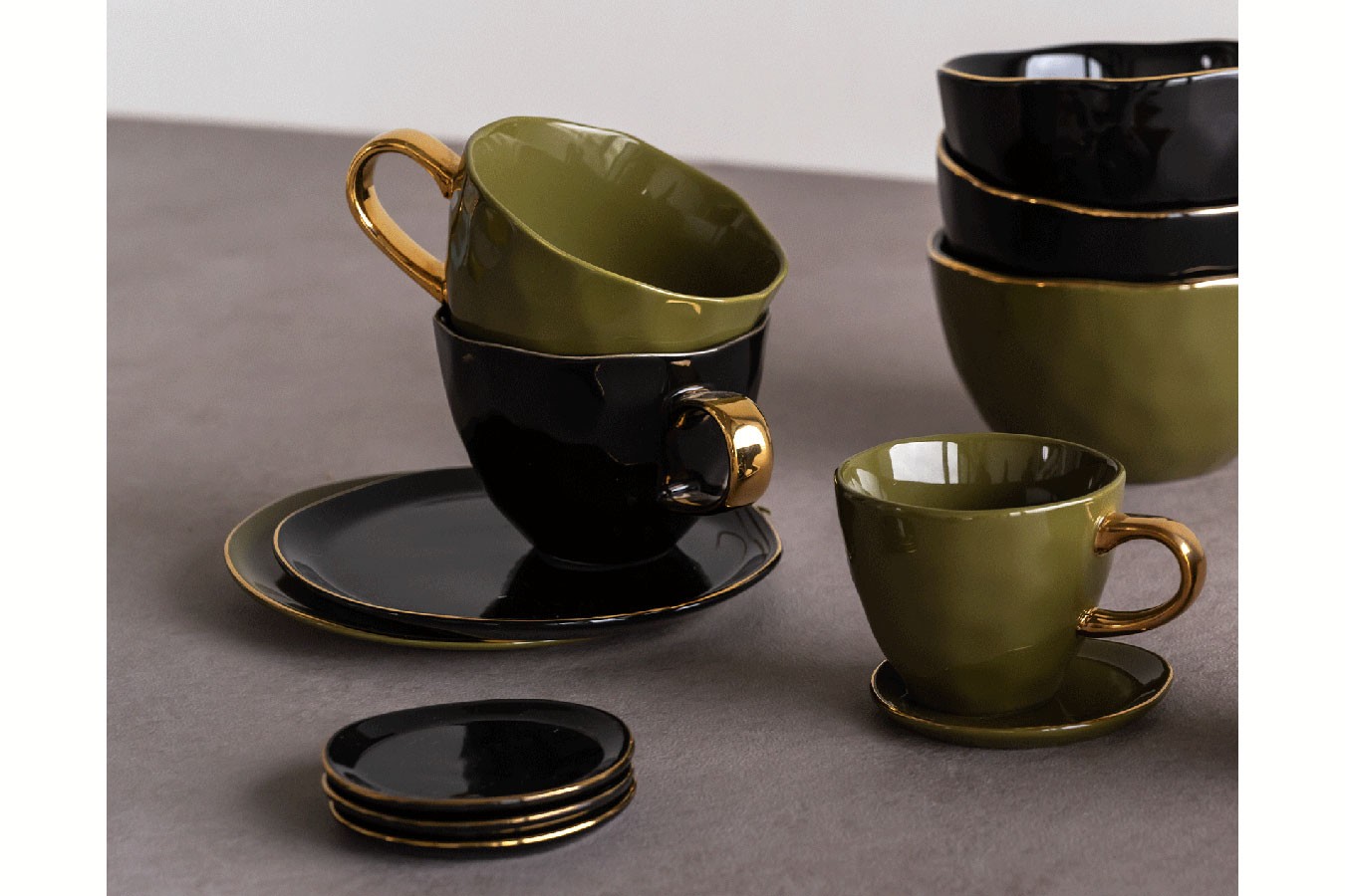 Kaffeetasse Porzellan grün