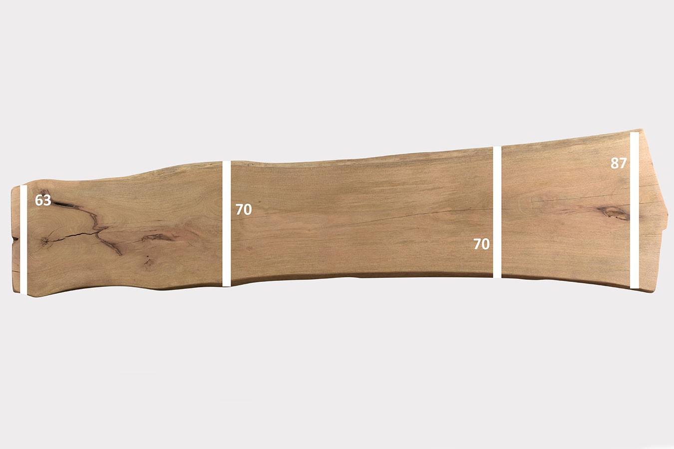 Tischplatte Mangoholz Monolith 351x90 cm