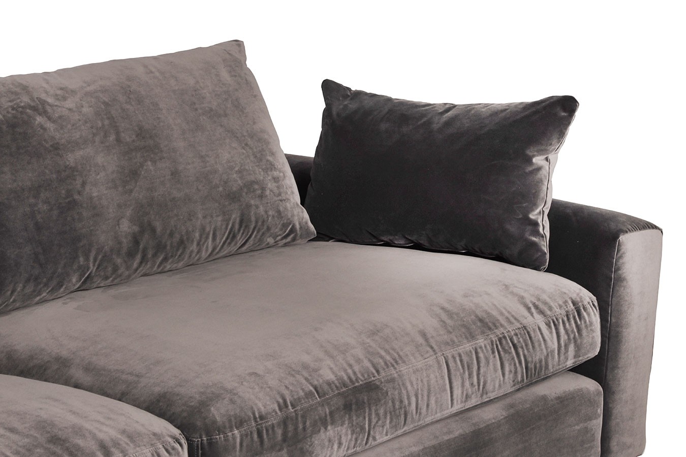 Sofa 4 Sitzer Stoff Veloursamt anthrazit