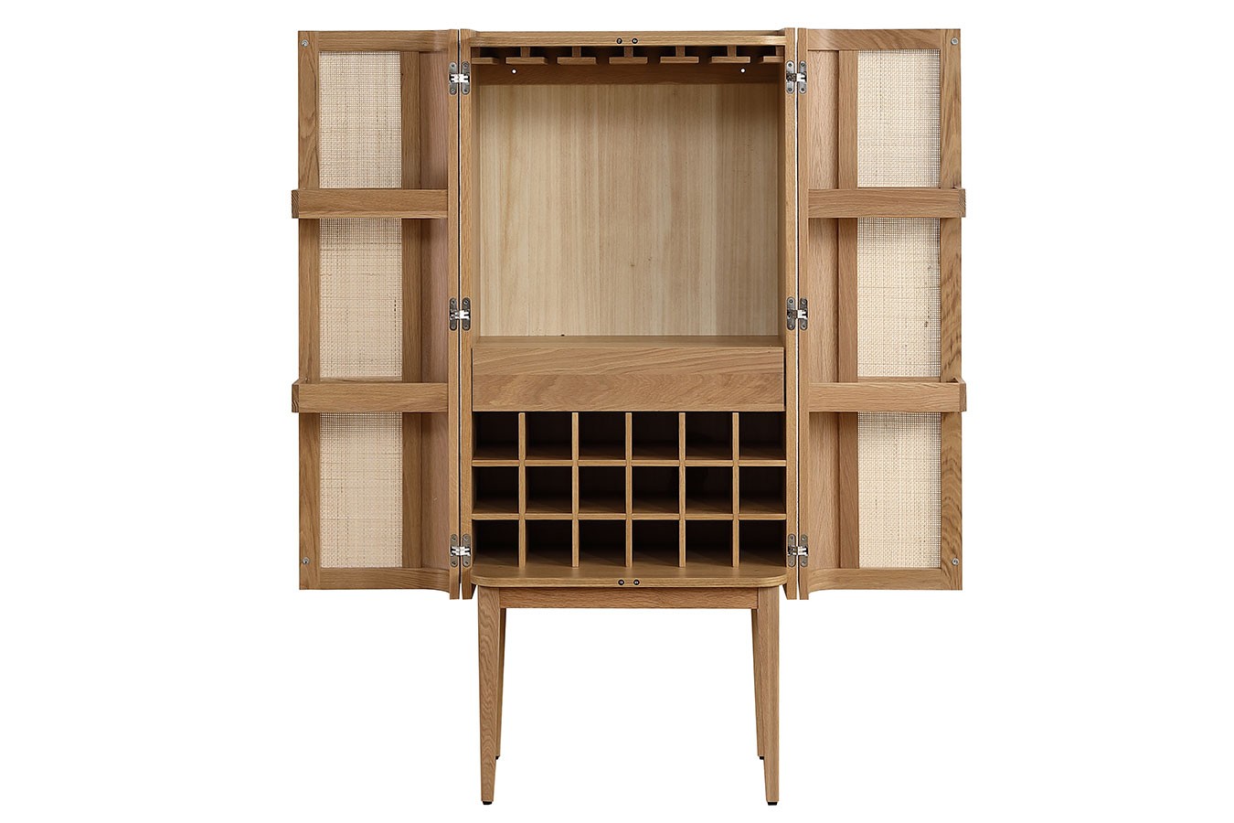 Barschrank Vienna mit Rattangeflecht H 162 cm