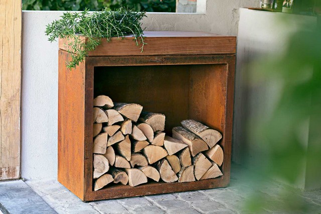 Ofyr Butcher Block Storage Corten 90 Teak