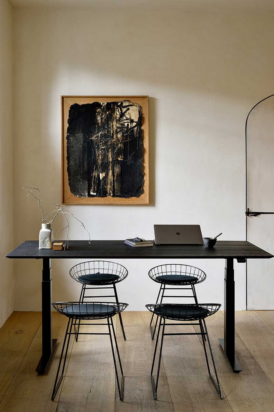 Schreibtisch Bok höhenverstellbar schwarz B 140 cm