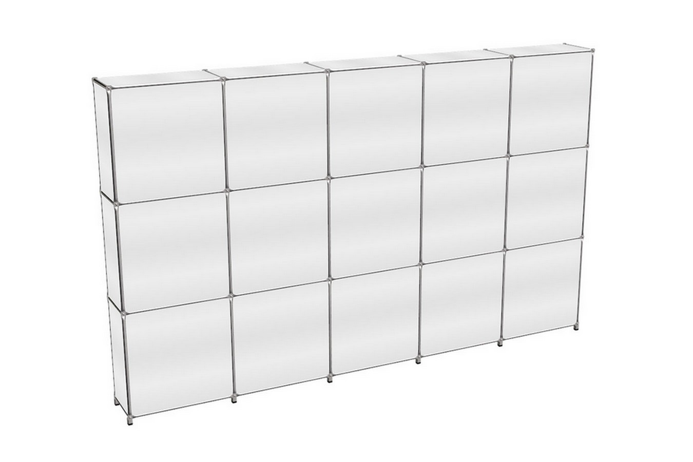 Regalwand System 180 weiß B 363 cm