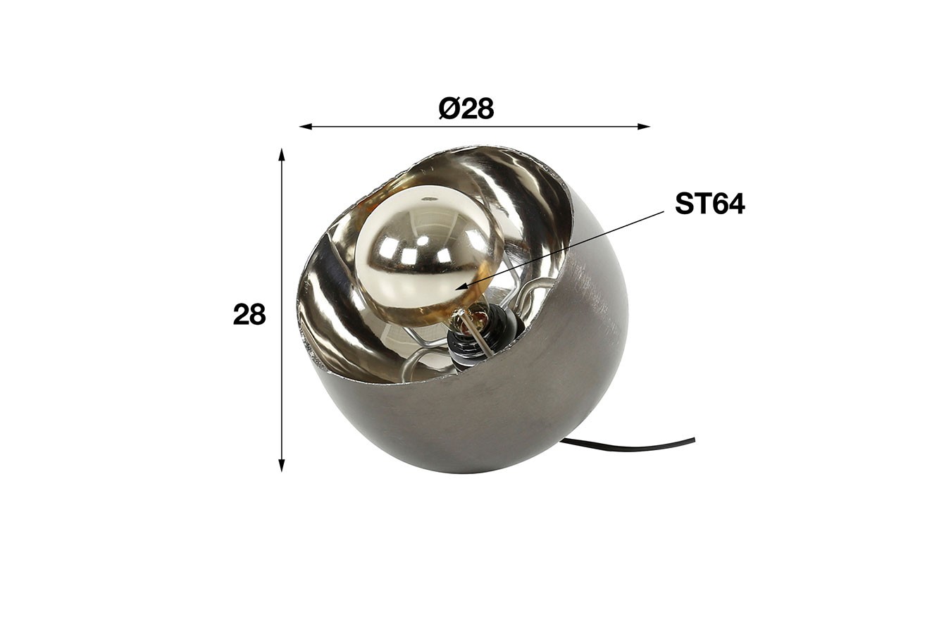 Tischlampe schwarz nickel M