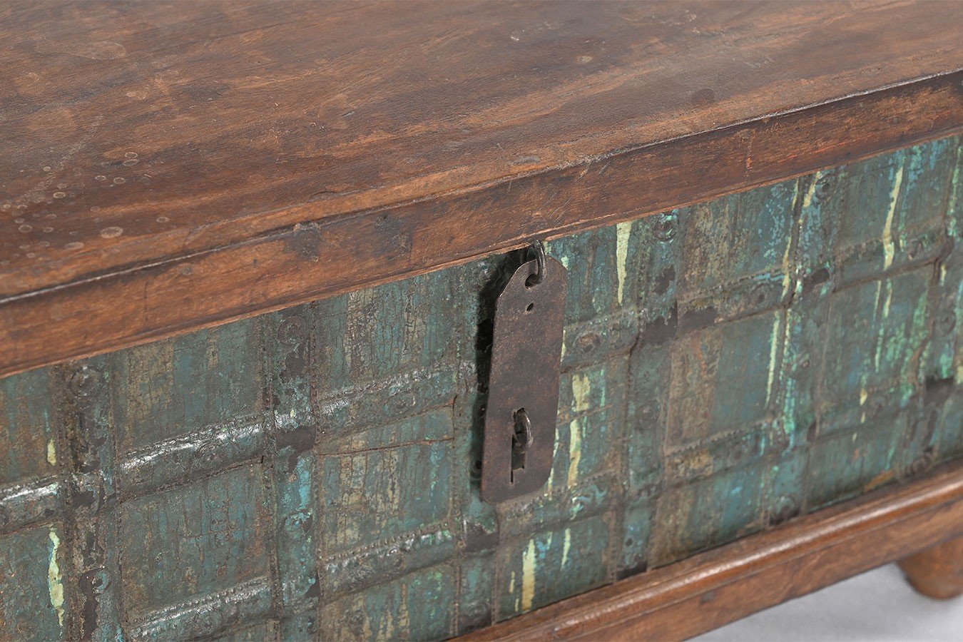 Holztruhe Vintage blau