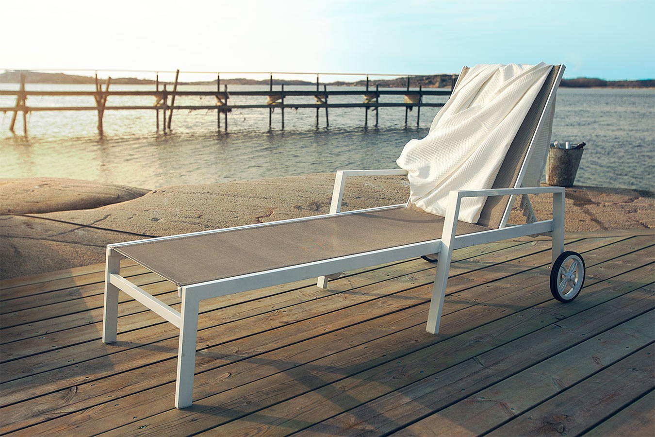Garten Sonnenliege Leone beige