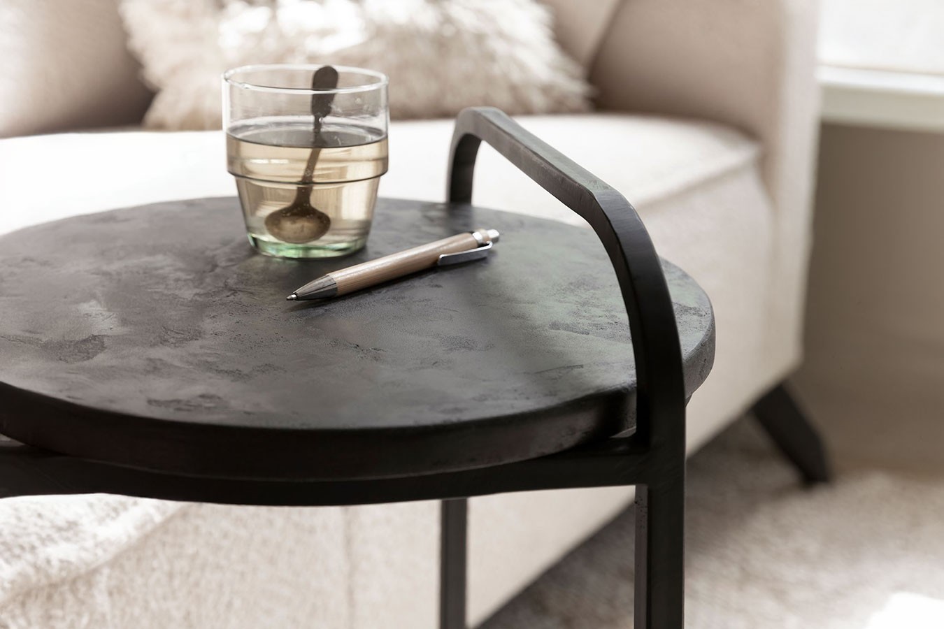 Beistelltisch Soho Mortex schwarz D 35 cm