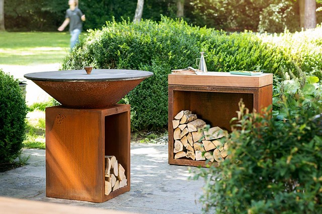 Ofyr Butcher Block Storage Corten 90 Teak