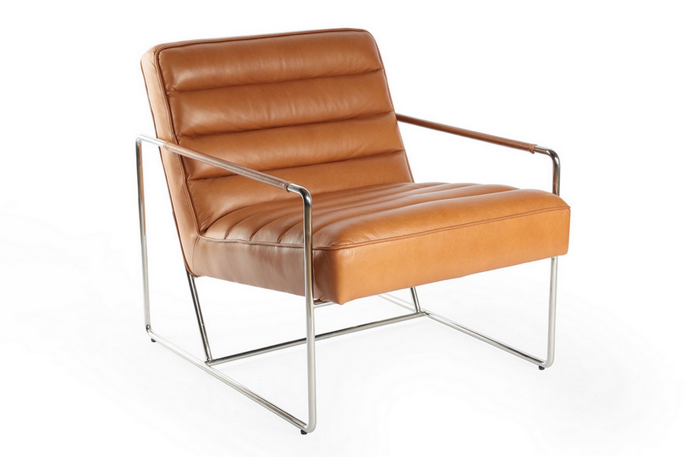 Lounge Sessel Marco Century Leder hellbraun