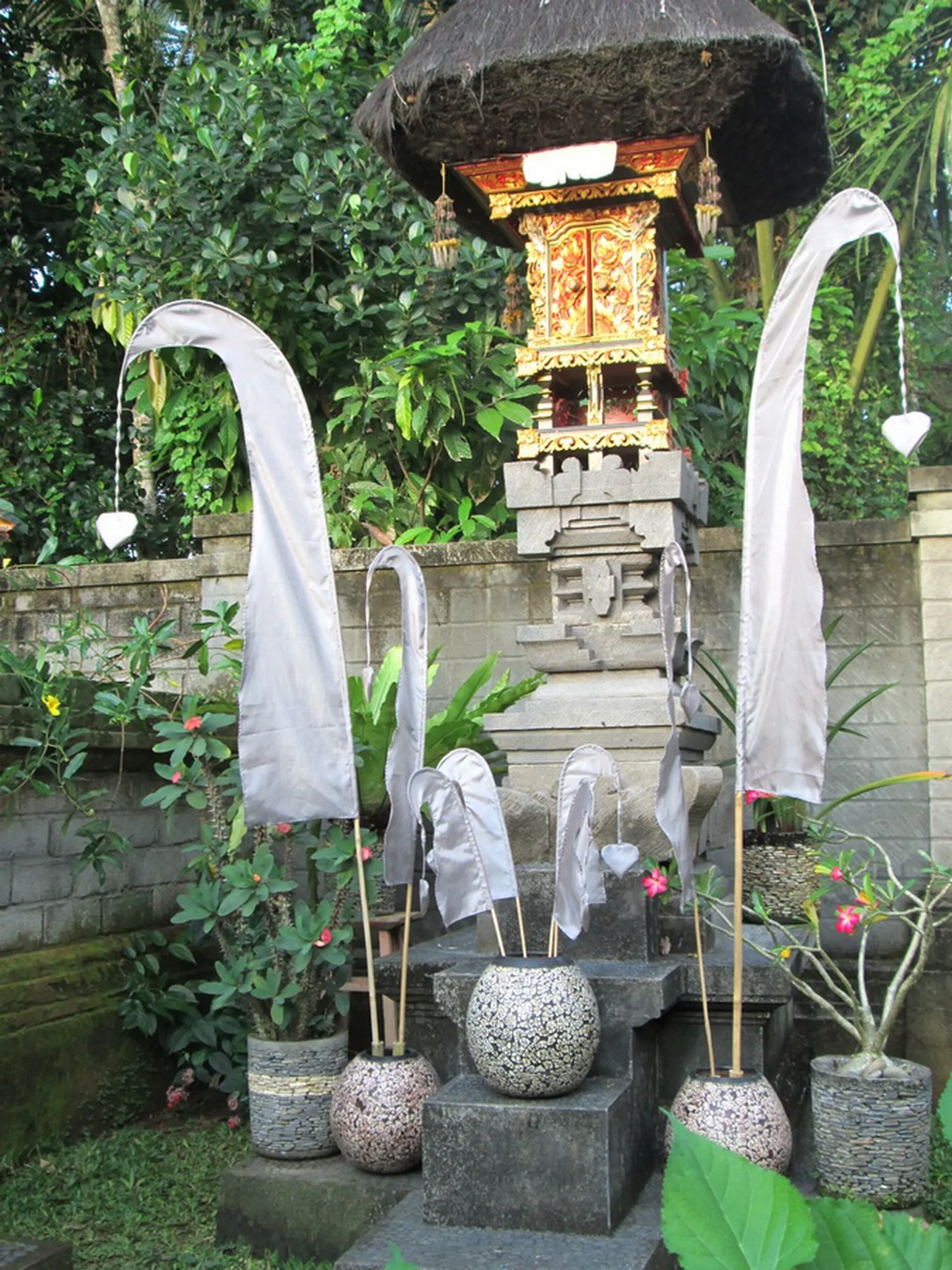 Bali Fahne inkl Stock weiß H 120 cm