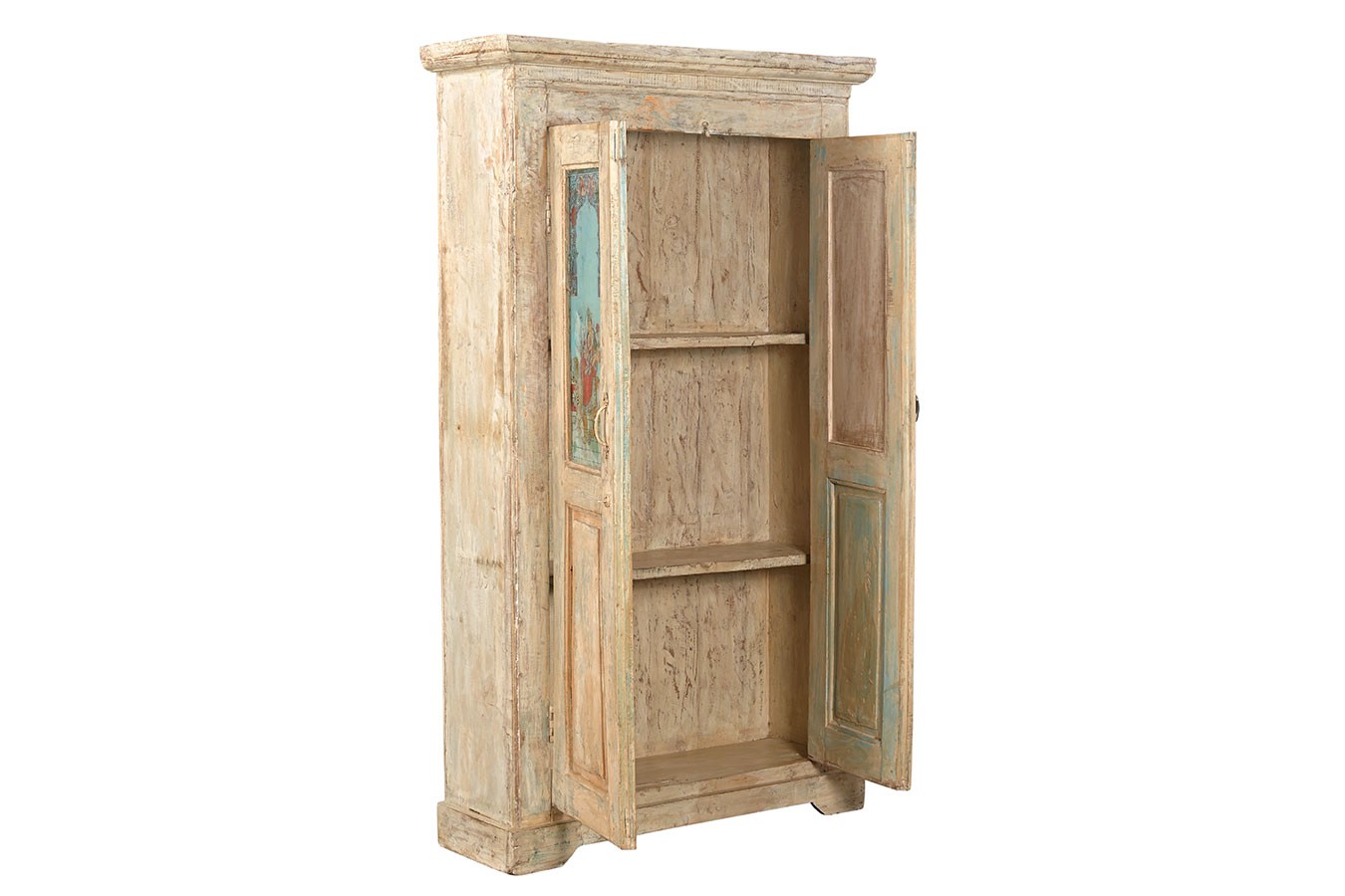 Schrank mit Bild Vintage white washed