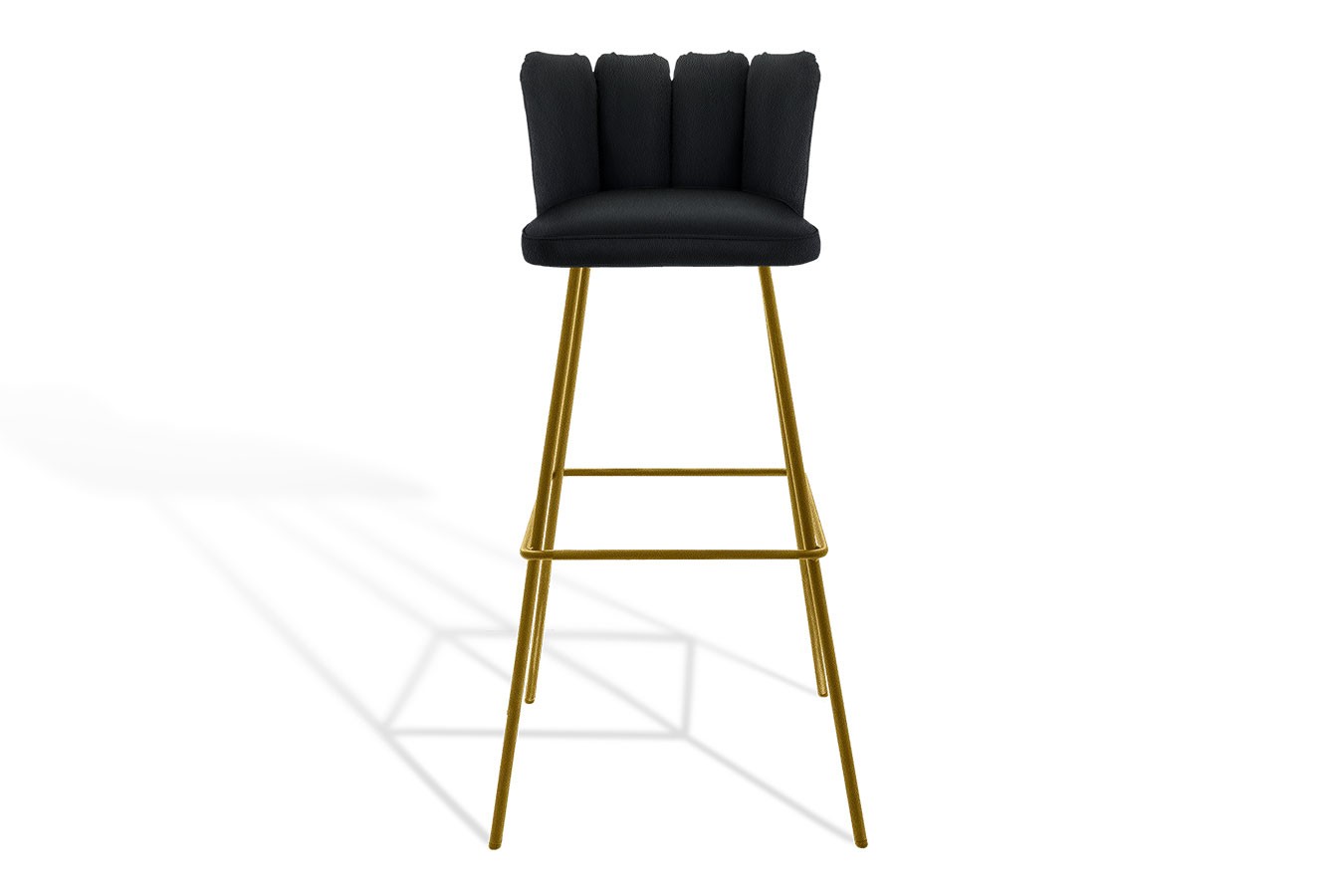 Barhocker Gaia Leder schwarz H 82 cm