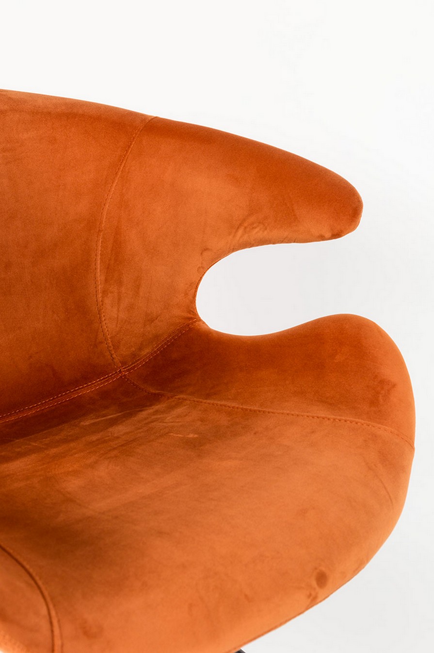 Armlehnstuhl Mia Samt orange
