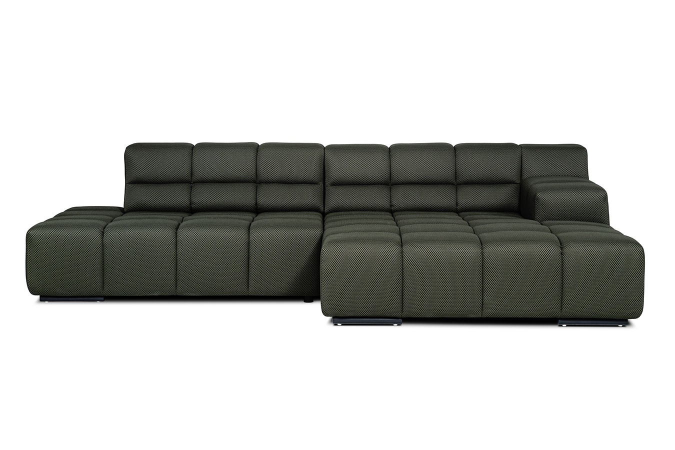 Ecksofa Cube Stoff dunkelgrün