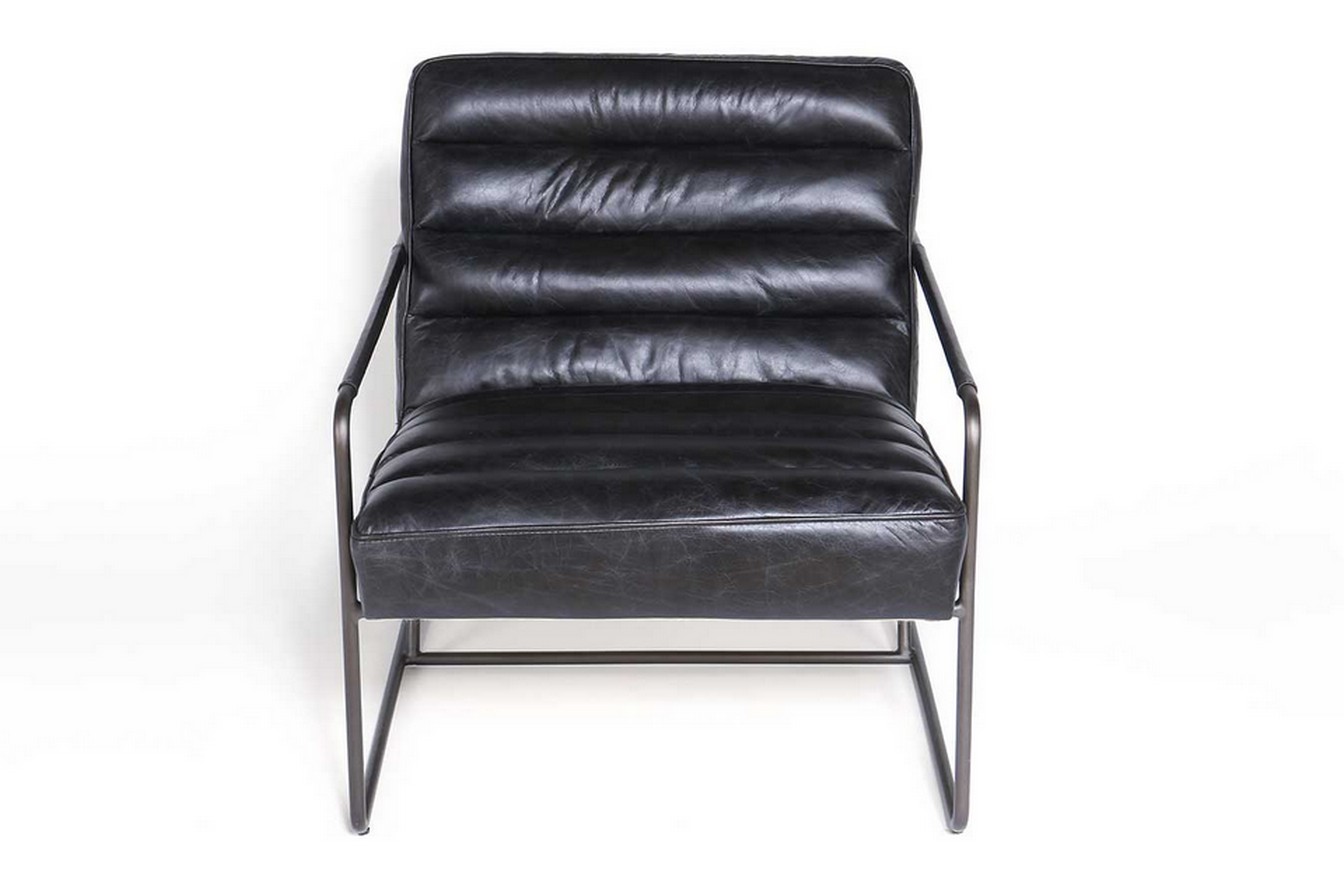 Lounge Sessel Marco Century Leder schwarz