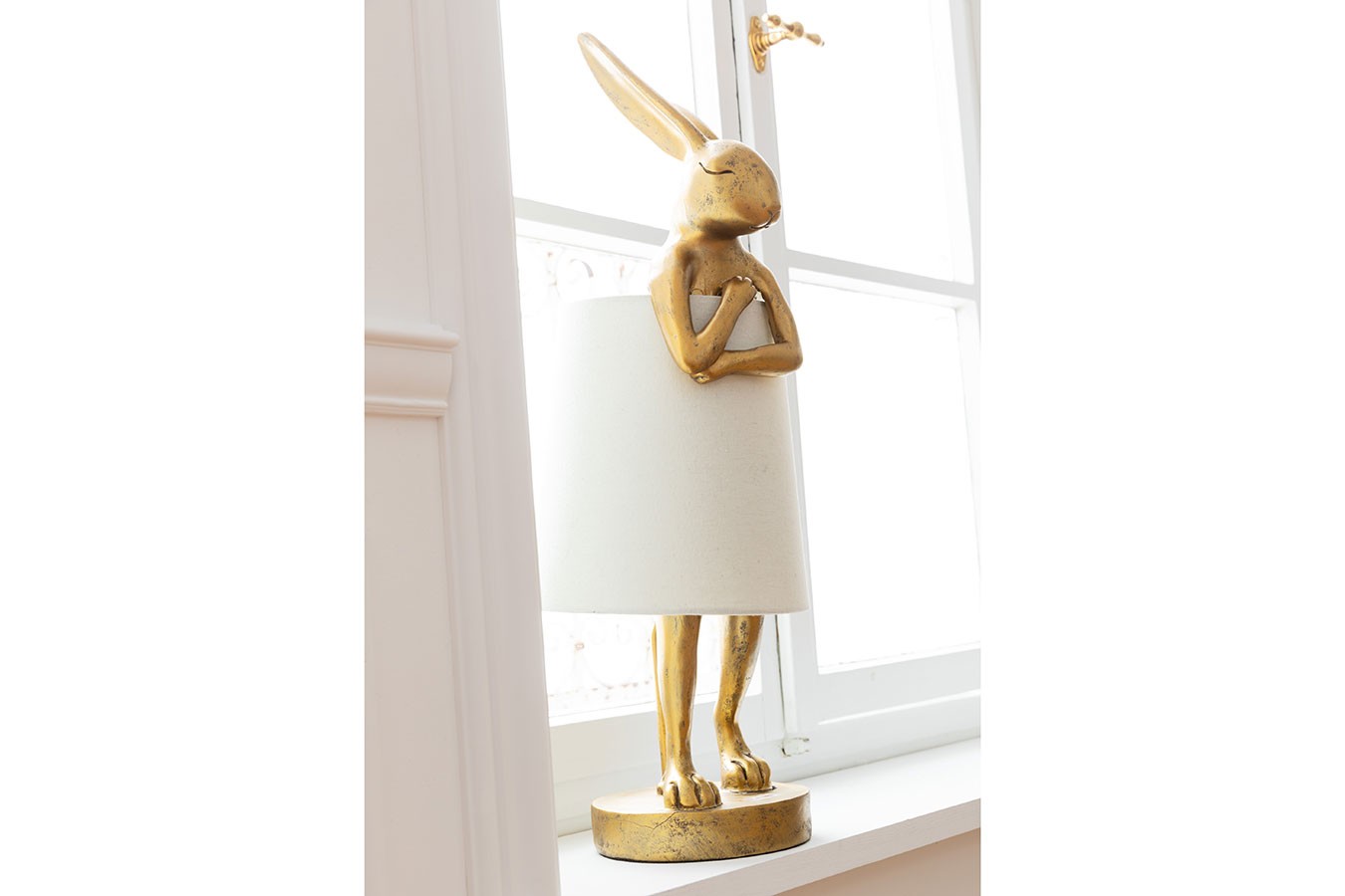 Tischleuchte Animal Rabbit weiss gold h 68 cm