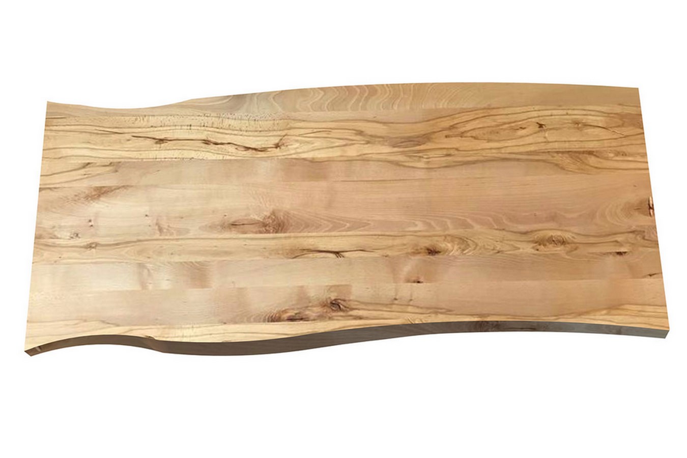 Tischplatte 4 cm astige Wildbuche massiv organische Kante extrem ab 60 cm konfigurierbar
