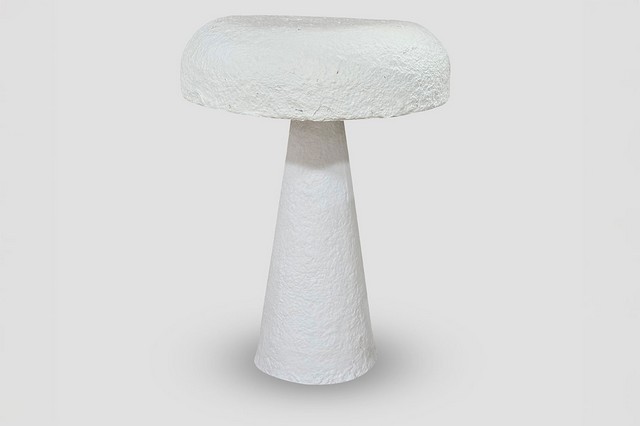 Tischlampe Luna Pappmaché weiss