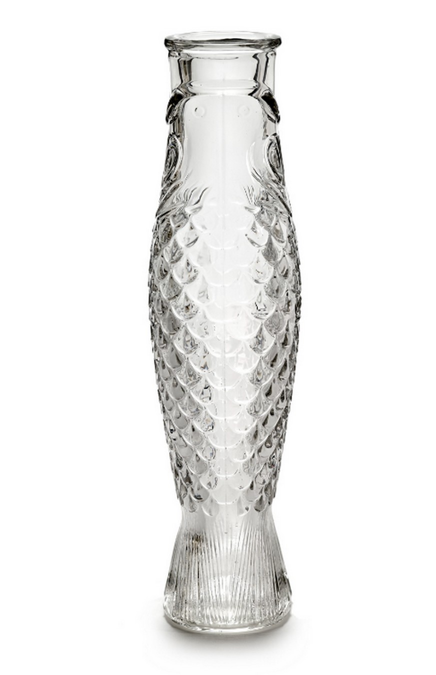 Designer Karaffe Fish & Fish Glas transparent