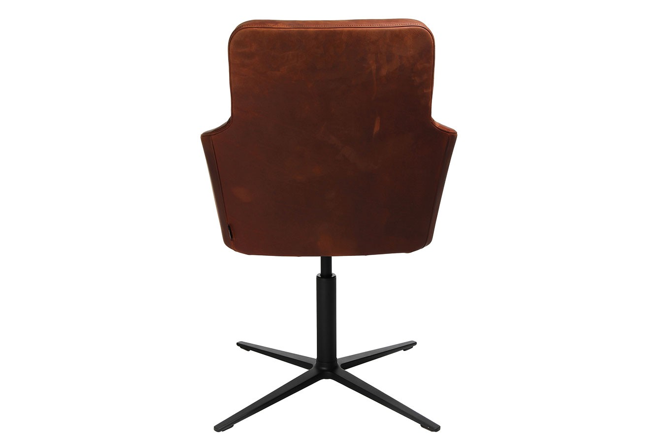 Drehstuhl W-Cube 1 mit Arm Leder braun