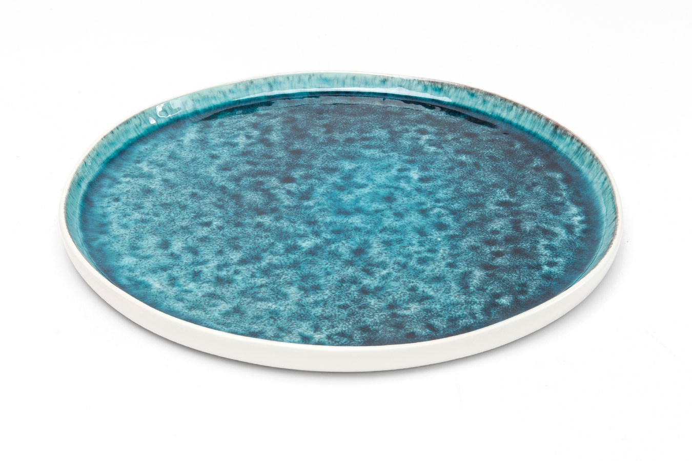 Speiseteller Magic Keramik blau groß