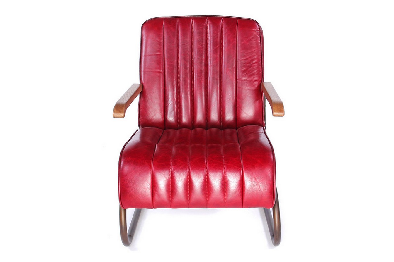 Lounge Sessel Marco 1930 Leder rot