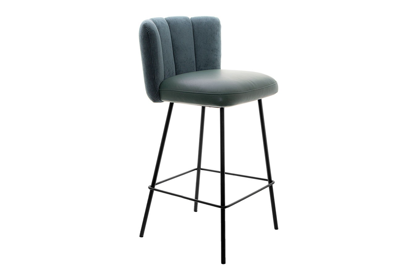 Thekenhocker Gaia Leder blau schmal
