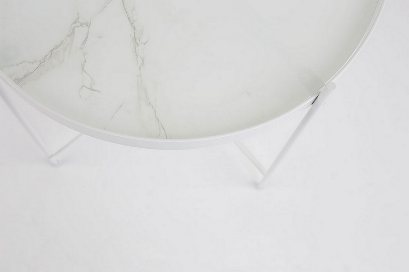 Beistelltisch Metallgestell weiss rund zerlegbar