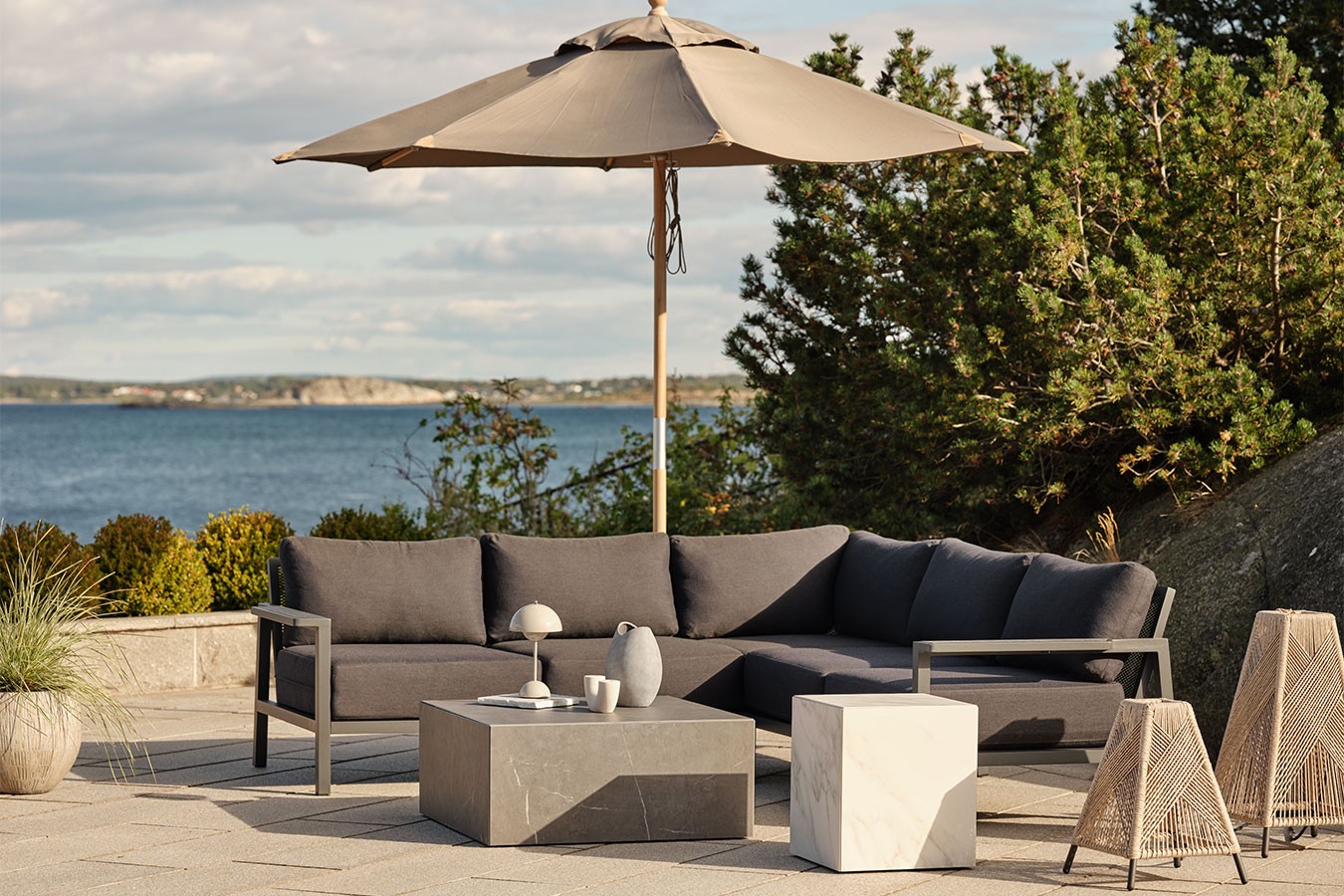 Outdoor Loungeset Skalfort grau