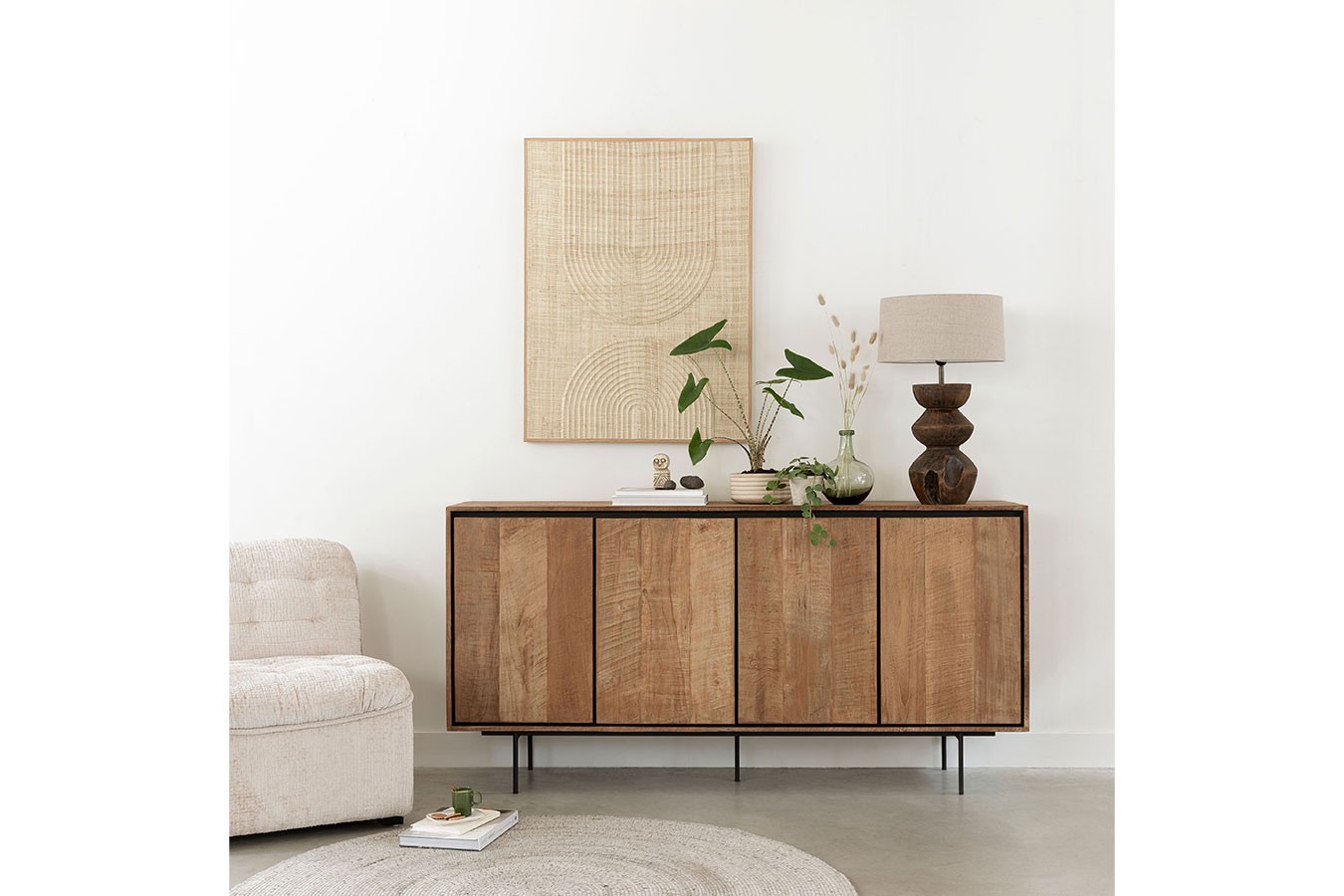 Highboard Metropole Teak Metall B 180 cm