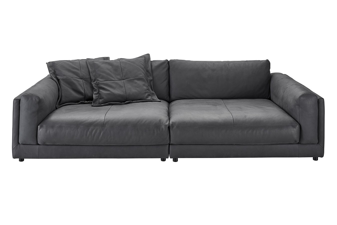 Loungesofa Ken Leder anthrazit