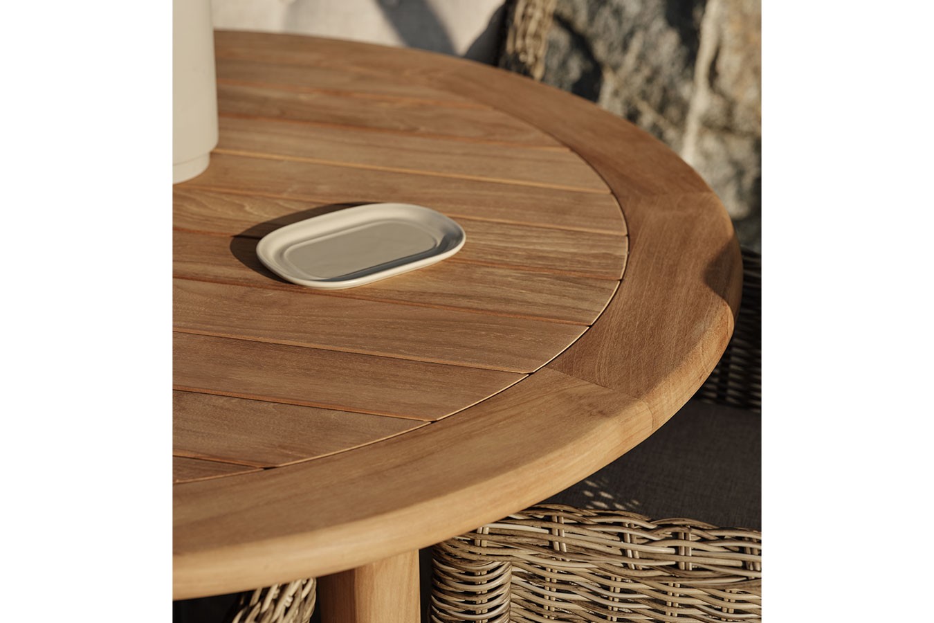 Outdoortisch Lilja Teak natur D 165cm