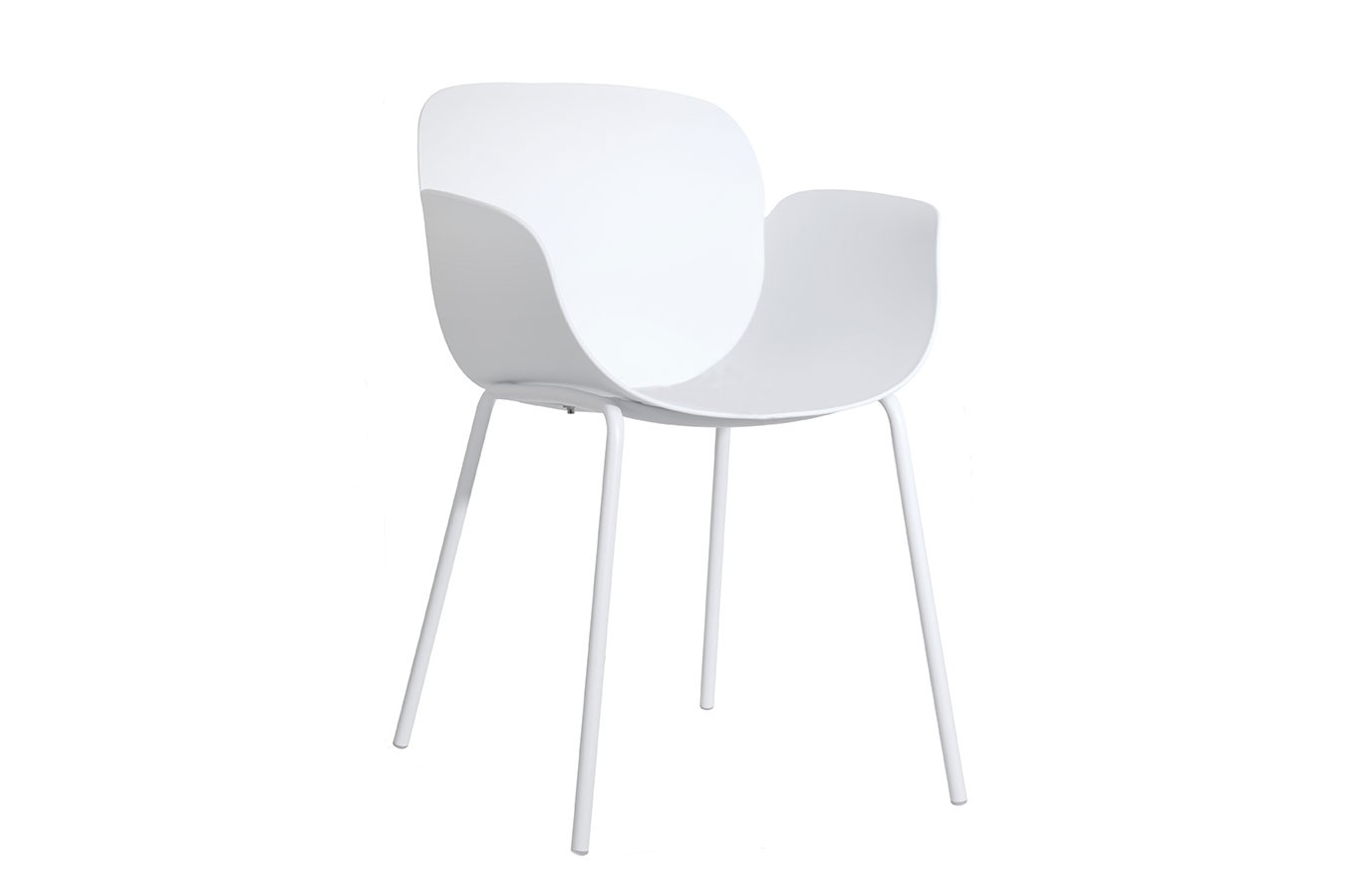 italienischer Designchair Phlox mit Armlehne weiß