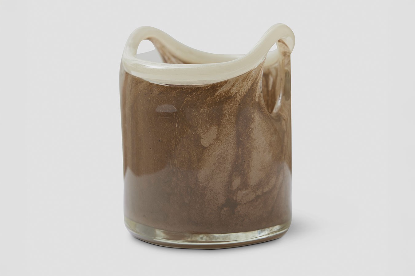 Windlicht Buco Glas braun creme