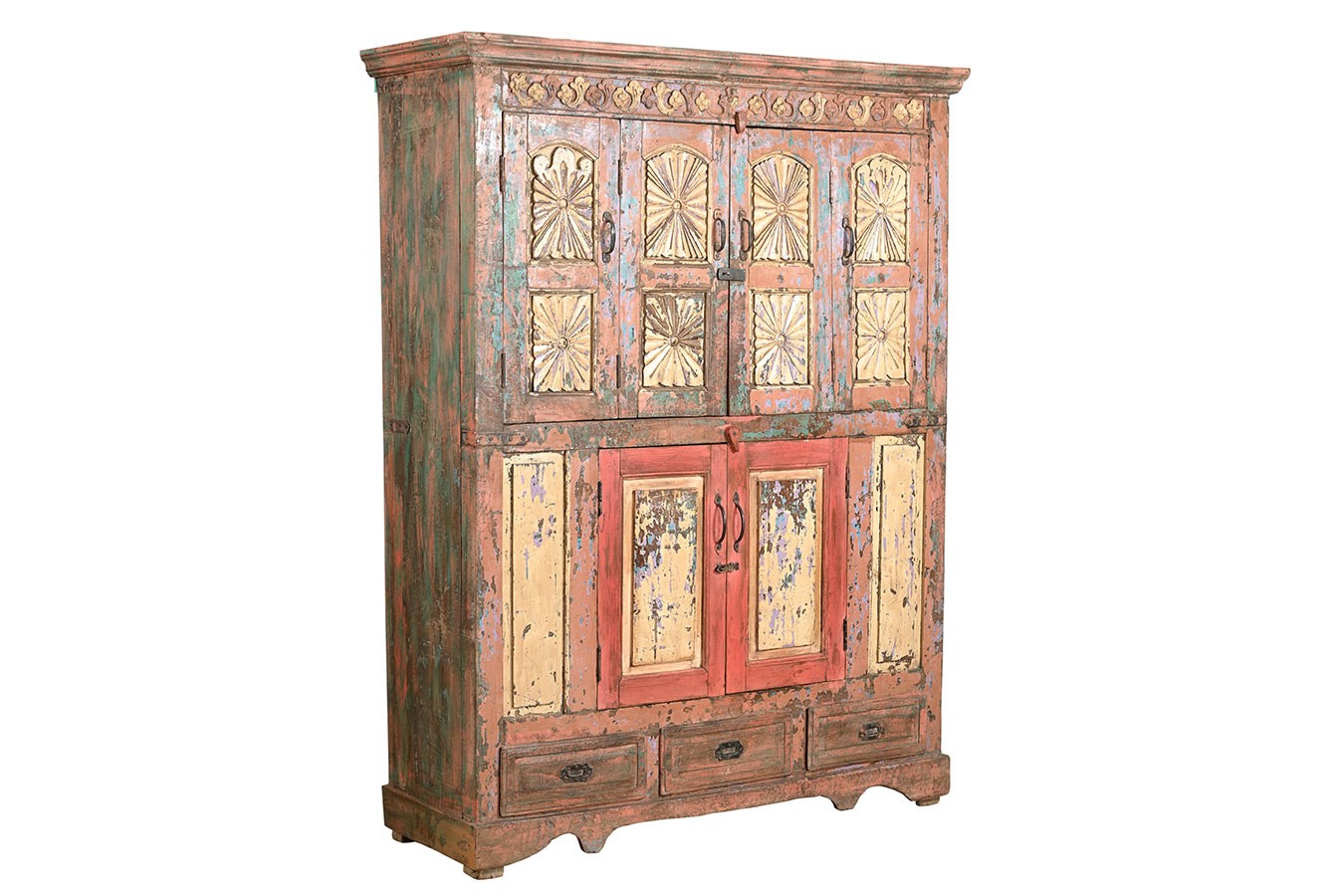 Schrank Vintage braun bunt