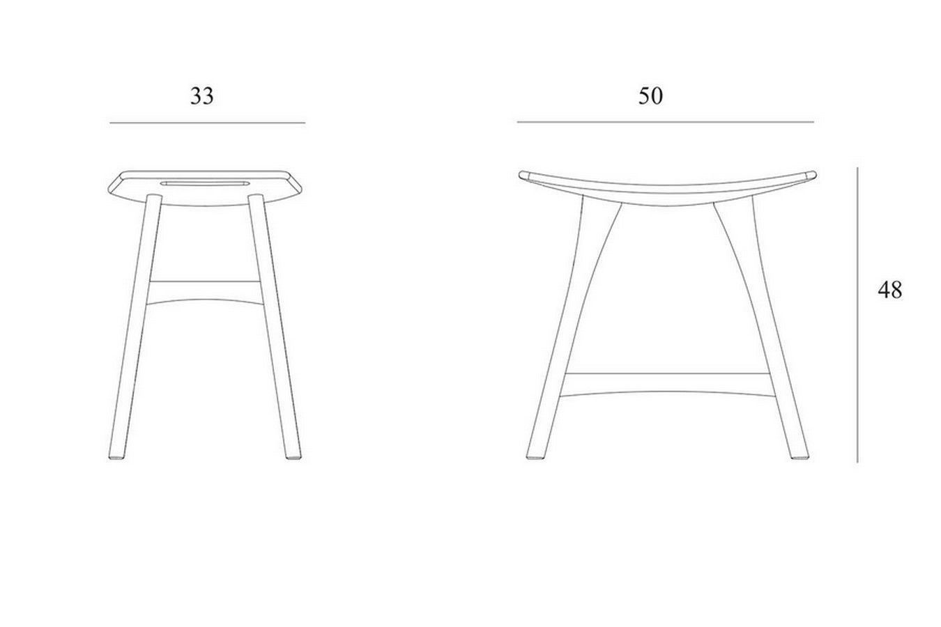 Sitzhocker Osso Eiche H 48 cm