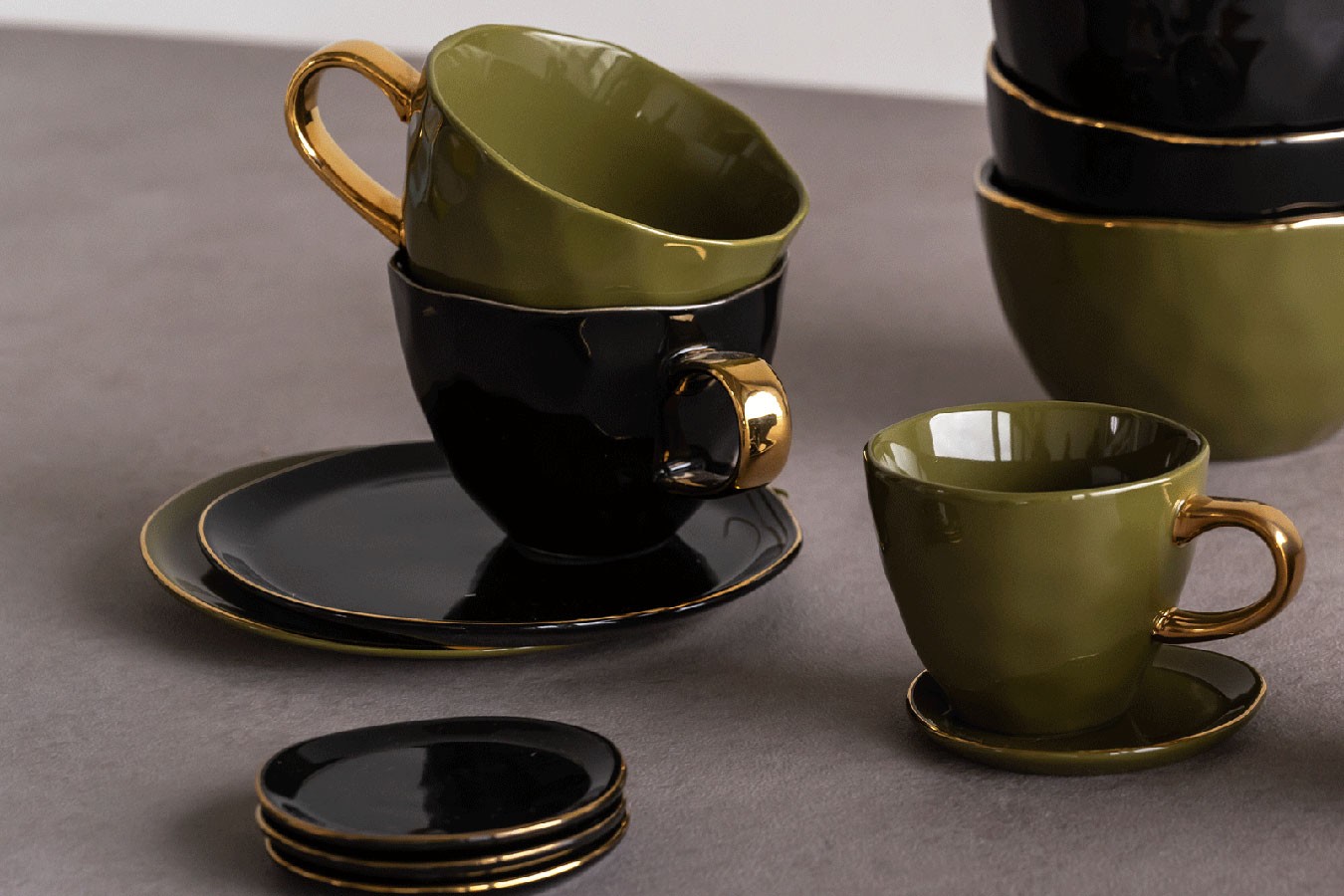Kaffeetasse Porzellan grün