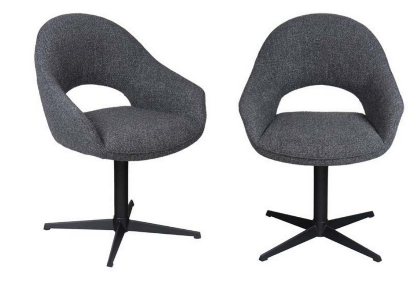 Drehstuhl Elias mit Armlehnen Stoff blau