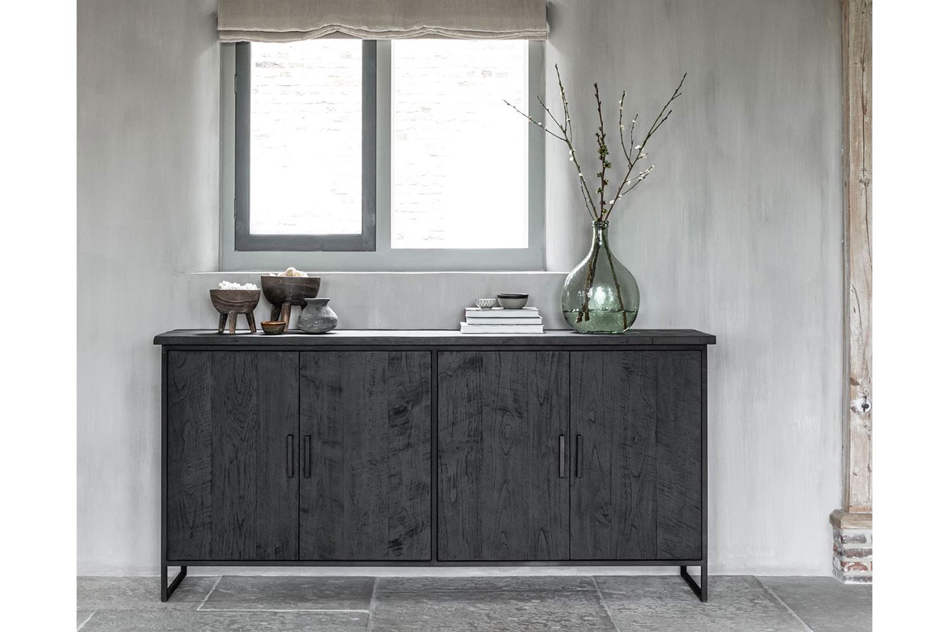Sideboard Timeless Black Teak schwarz B 190cm
