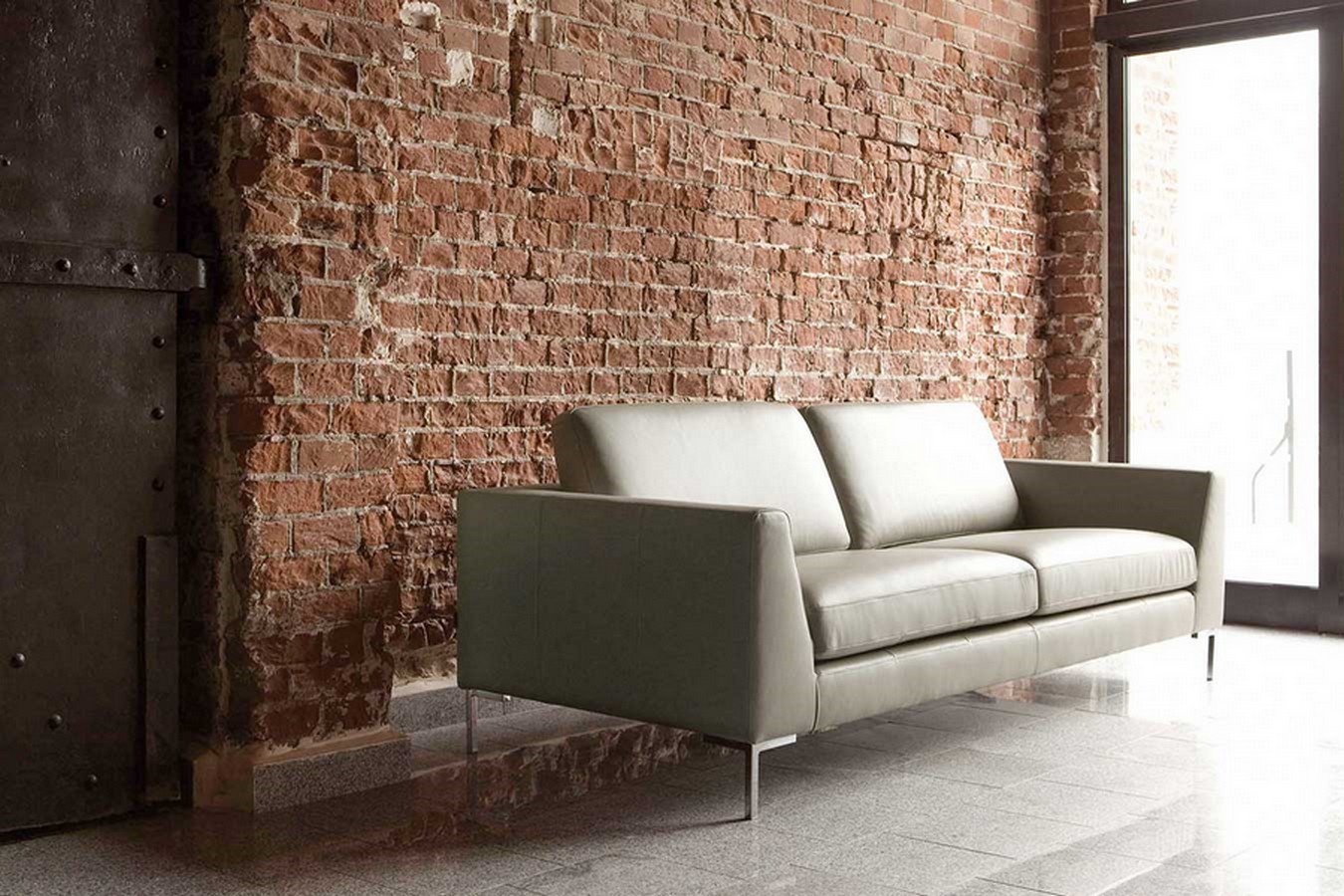 Ledersofa Oslo Premium 2 Sitzer braun
