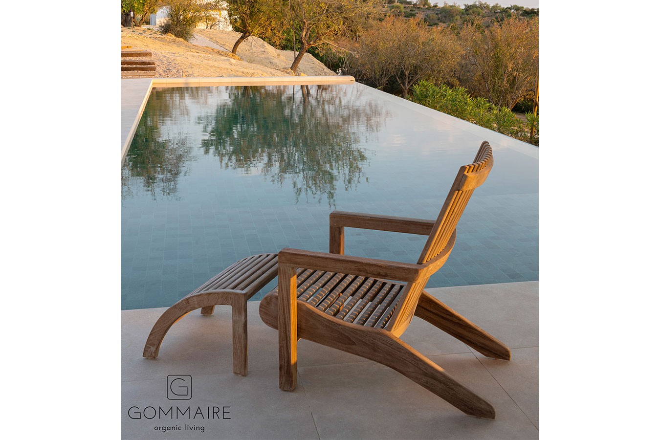 Loungesessel Outdoor Orso Teak grau