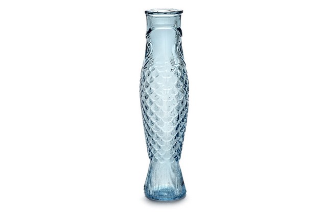 Designer Karaffe Fish & Fish Glas hellblau