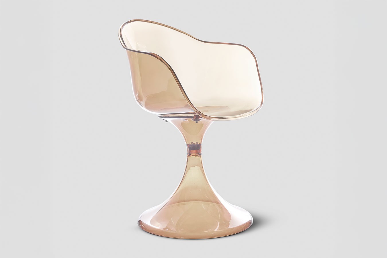 Glow Schalenstuhl champagner transparent