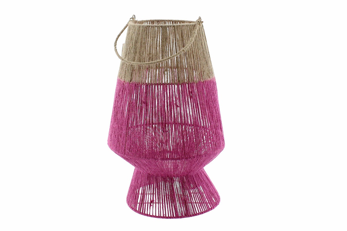 Laterne Ibiza natur fuchsia H 50 cm