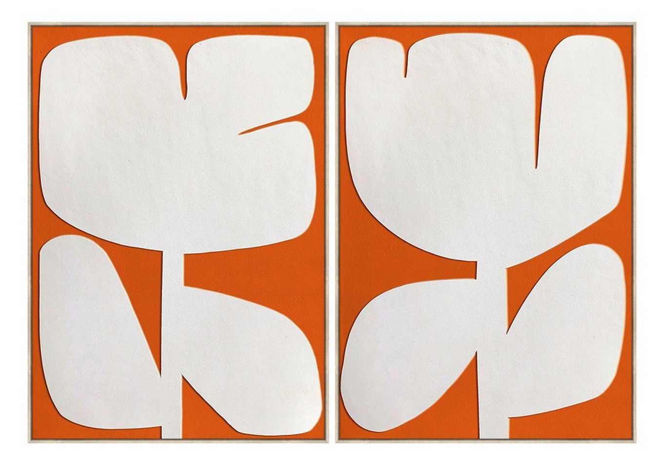 Wandbild Tuliporange weiss 2er Set