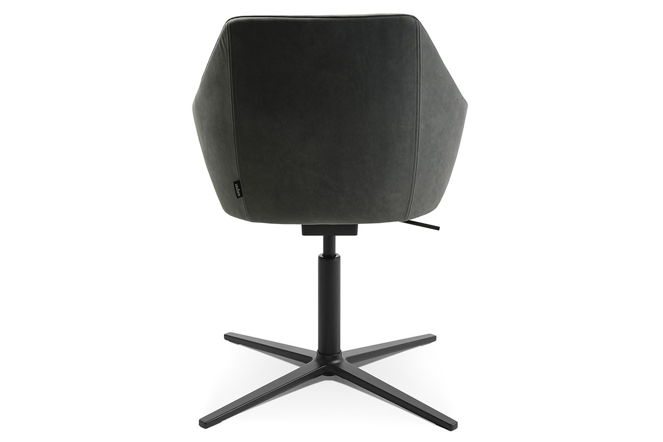 Drehstuhl W-Cube 3 mit Arm Leder grau