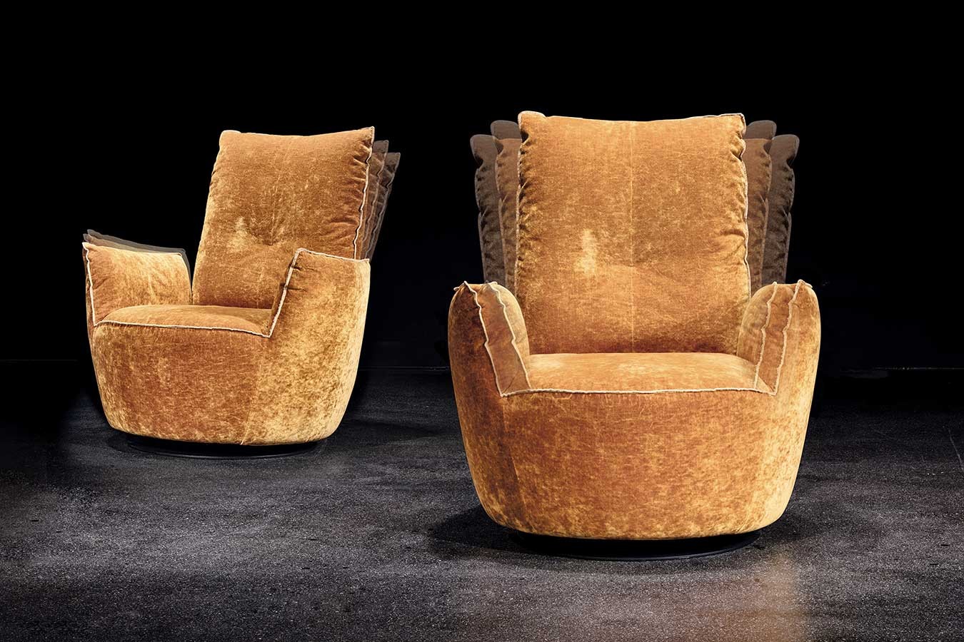 Funktionssessel Blobb Leder beige