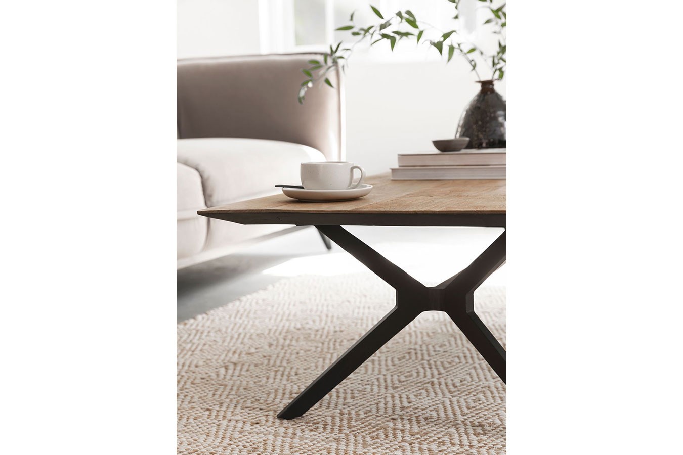 Couchtisch Metropole Teak Metall 130 x 38 cm